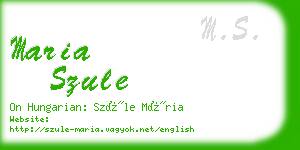 maria szule business card